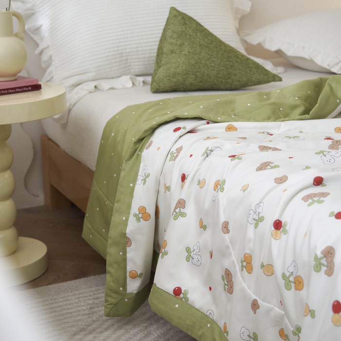 91家纺网 家纺一手货源 找家纺 维洋家纺 2025新款里外全棉印花棉花夏凉被 限定美好