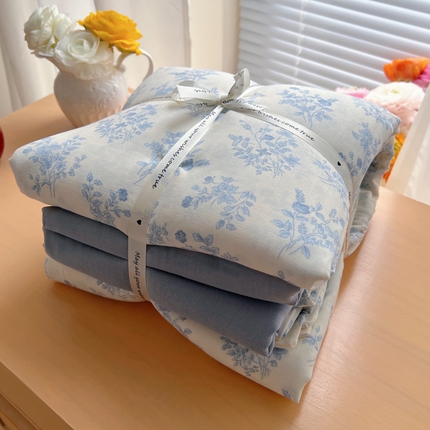 桃喜 2025新款春夏全棉双层纱碎花系列四件套 椿屿