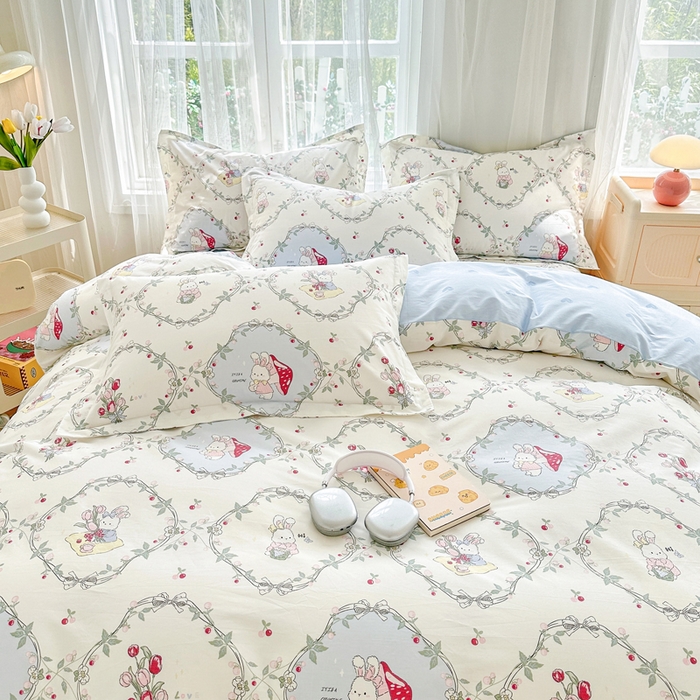 91家纺网 家纺一手货源 找家纺 金盛纺 2025新款13372全棉系列四件套 春游泡泡