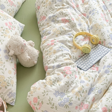 91家纺网 家纺一手货源 找家纺 （总）如约 2025新款A类全棉双层纱四件套