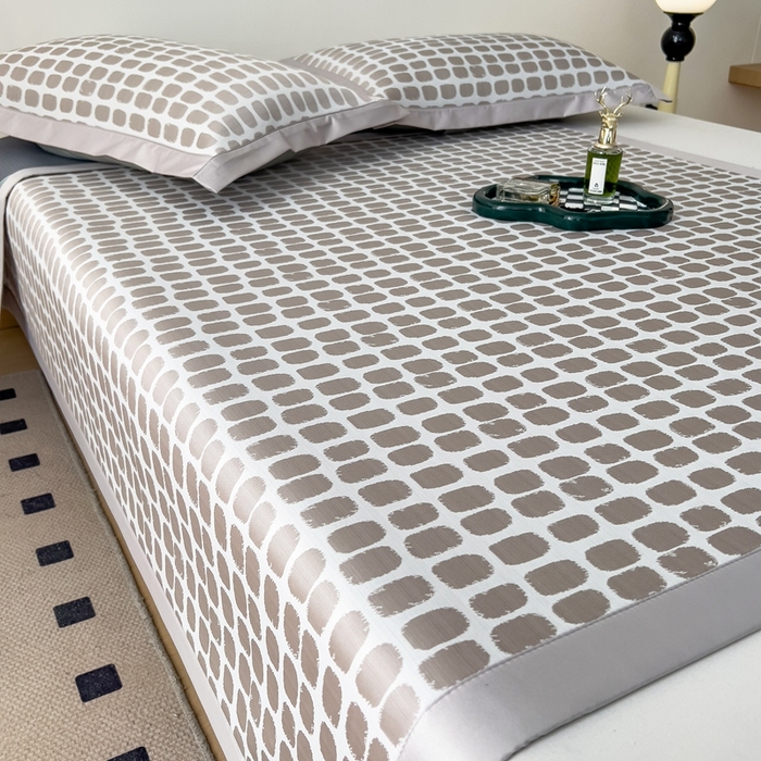 91家纺网 家纺一手货源 找家纺 卡初家居（原微来） 2025夏季轻柔丝系列冰丝席——绮梦系列 咖啡棕