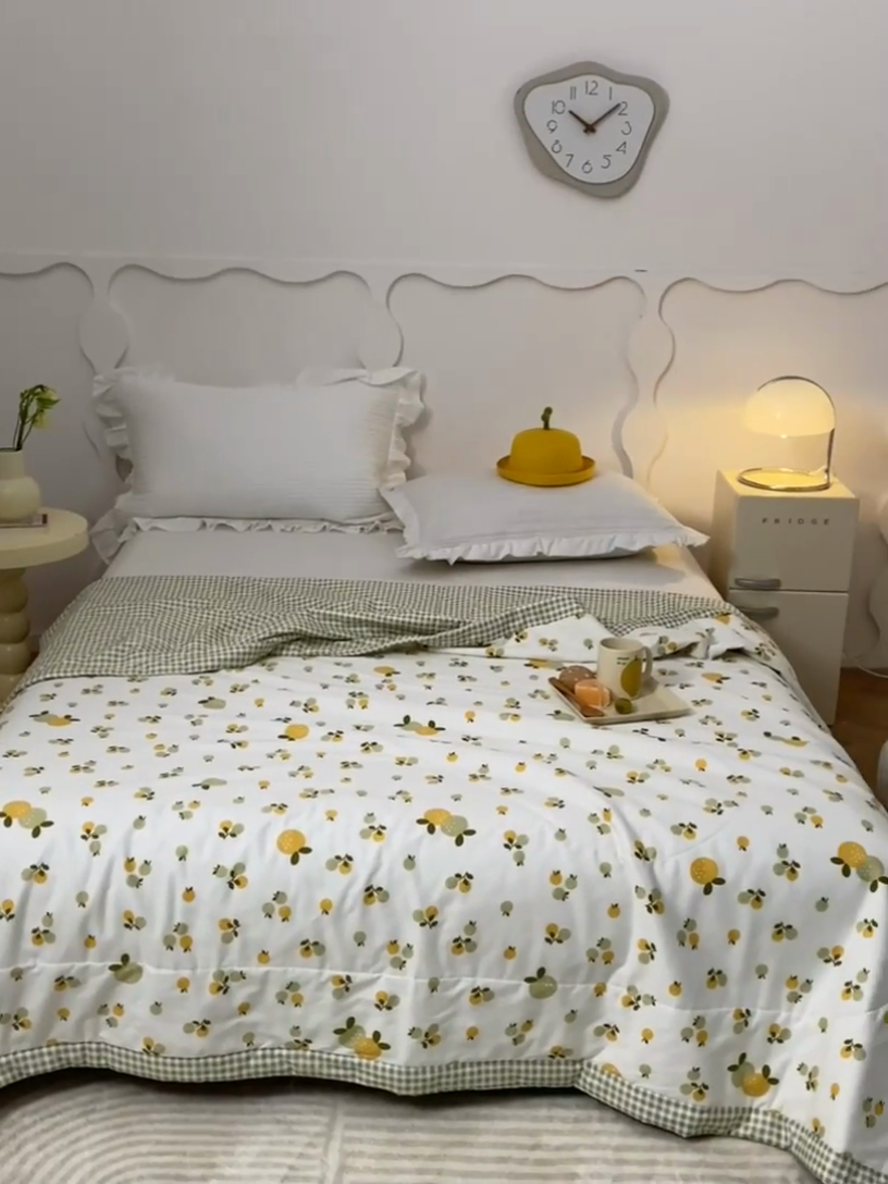 91家纺网 家纺一手货源 找家纺 维洋家纺 2025新款里外全棉印花棉花夏凉被 果果香