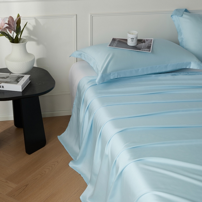 91家纺网 家纺一手货源 找家纺 涵宸 2025新款天丝-天丝棉-纯色单床单-场景1 床单-海天兰