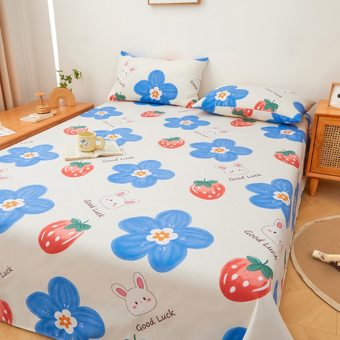 91家纺网 家纺一手货源 找家纺 首爱家纺 2025新款锦柔老粗布床单老粗布凉席三件套 暖心