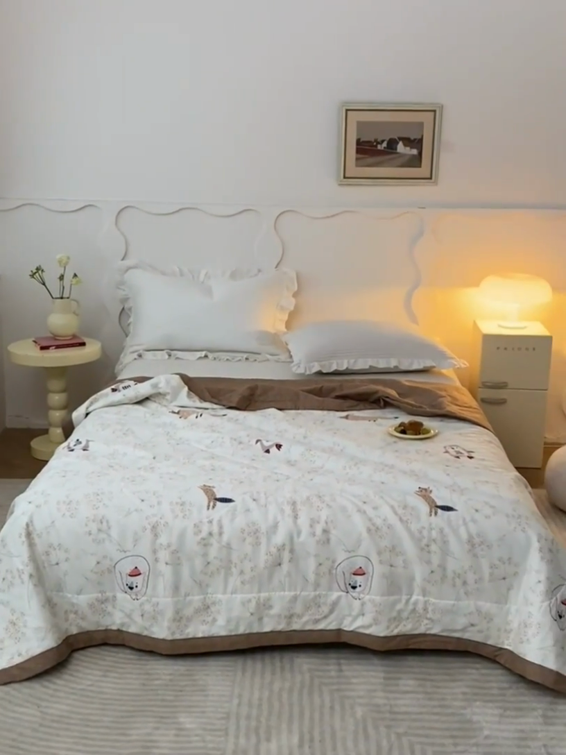 91家纺网 家纺一手货源 找家纺 维洋家纺 2025新款里外全棉印花棉花夏凉被 企鹅