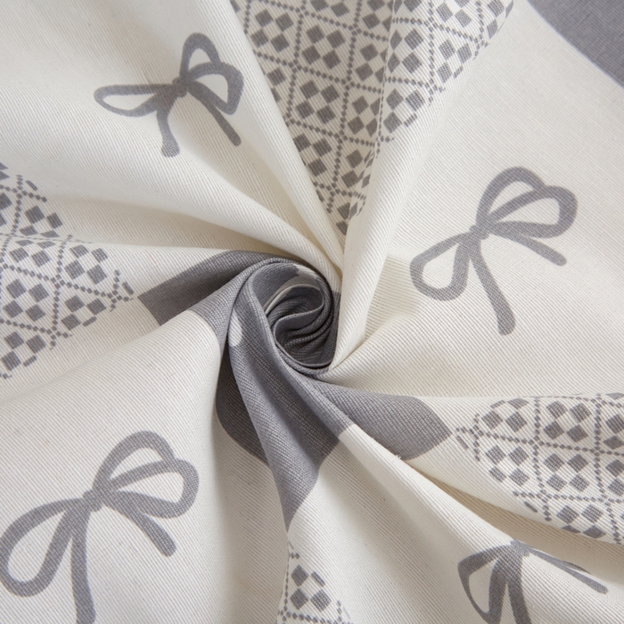 91家纺网 家纺一手货源 找家纺 棉乐町家居 2025新款锦柔老粗布印花床笠 蝴蝶结