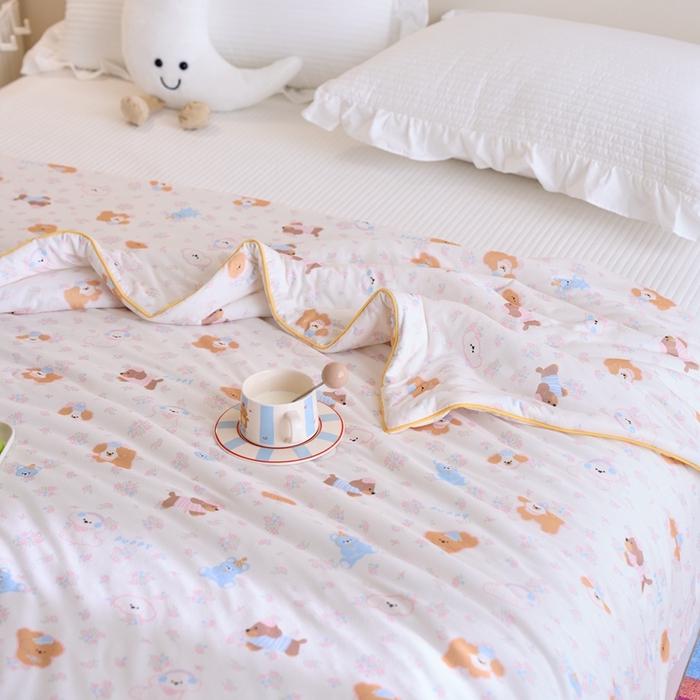 91家纺网 家纺一手货源 找家纺 维洋家纺 2025升级21%大豆新款A类牛奶丝针织夏被（四周踩棉）软糯凉感夏被空调被 软萌萌