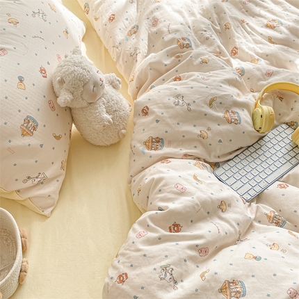 91家纺网 家纺一手货源 找家纺 （总）如约 2025新款A类全棉双层纱四件套