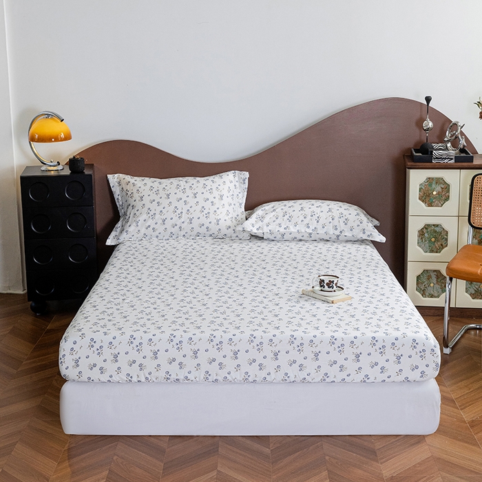 91家纺网 家纺一手货源 找家纺 锦罗绣 2025新款A类全棉双层纱单床笠 后花园