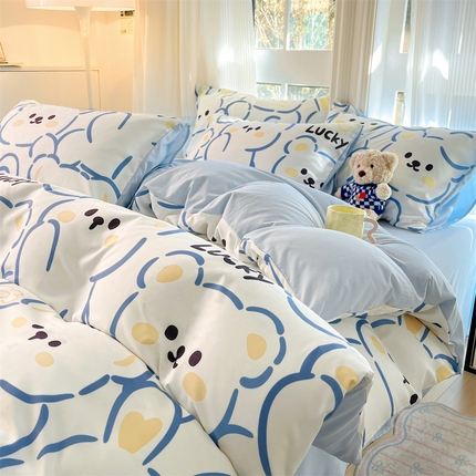 91家纺网 家纺一手货源 找家纺 （总）梦幻之城 2025新款水洗棉数码印花简易款四件套