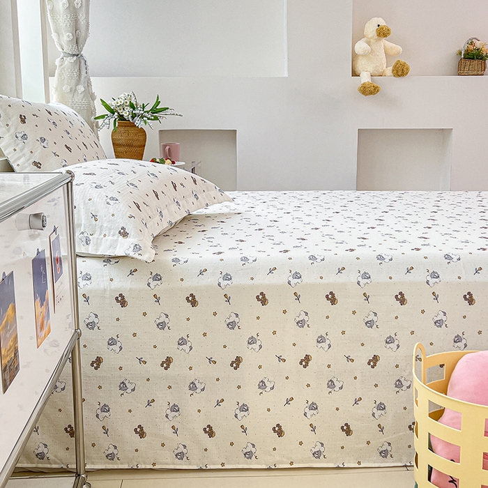 91家纺网 家纺一手货源 找家纺 锦罗绣 2025新款A类全棉双层纱单床单 浪漫独角兽