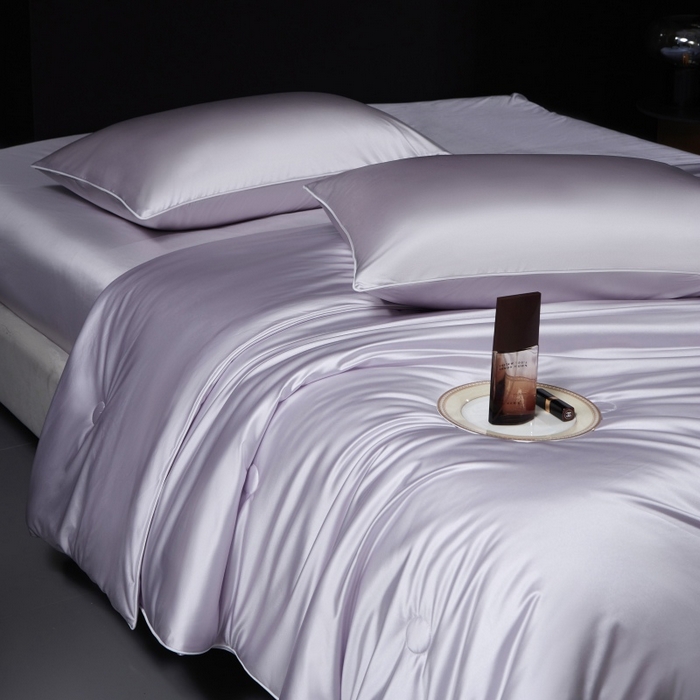 91家纺网 家纺一手货源 找家纺 优悦生活馆 2025新款凉感冰丝纯色夏被四件套-盛夏 盛夏-葡萄紫