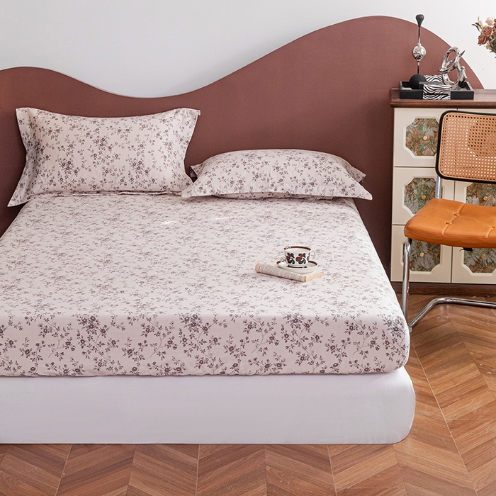 91家纺网 家纺一手货源 找家纺 锦罗绣 2025新款A类全棉双层纱单床笠 蔓野