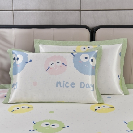 小牛席业 2025新款碳光凉感印花冰丝凉枕套系列凉枕套夏天枕套冰丝枕套竹枕套藤枕套冰藤枕套 彩色煤球