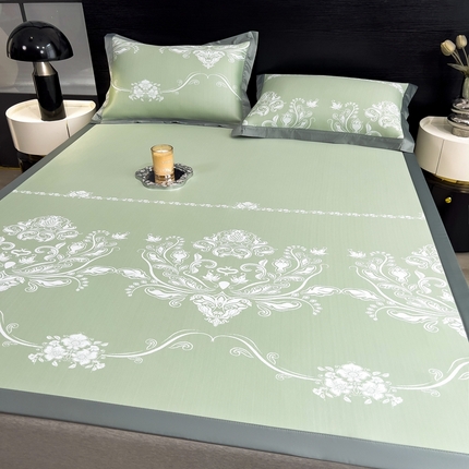 卡初家居（原微来） 2025夏季凉感提花席 晓春烂漫-苹果绿