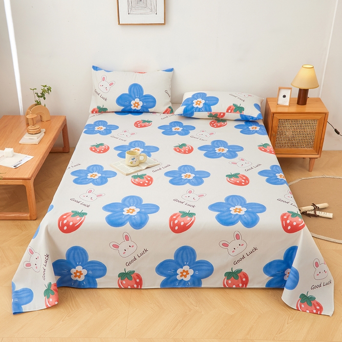 91家纺网 家纺一手货源 找家纺 首爱家纺 2025新款锦柔老粗布床单老粗布凉席三件套 暖心