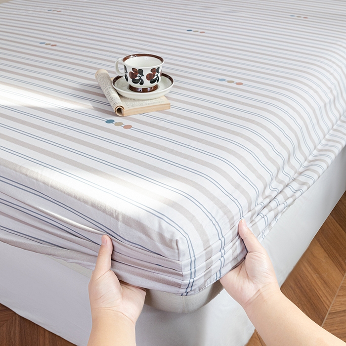 91家纺网 家纺一手货源 找家纺 锦罗绣 2025新款A类全棉双层纱单床笠 寄羽