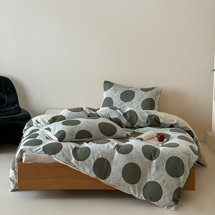 简家居 2025新款60支色织空气棉四件套-波卡尔 波卡尔-复古绿