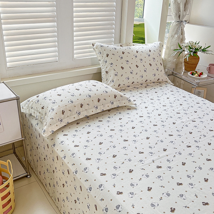 91家纺网 家纺一手货源 找家纺 锦罗绣 2025新款A类全棉双层纱单床单 浪漫独角兽