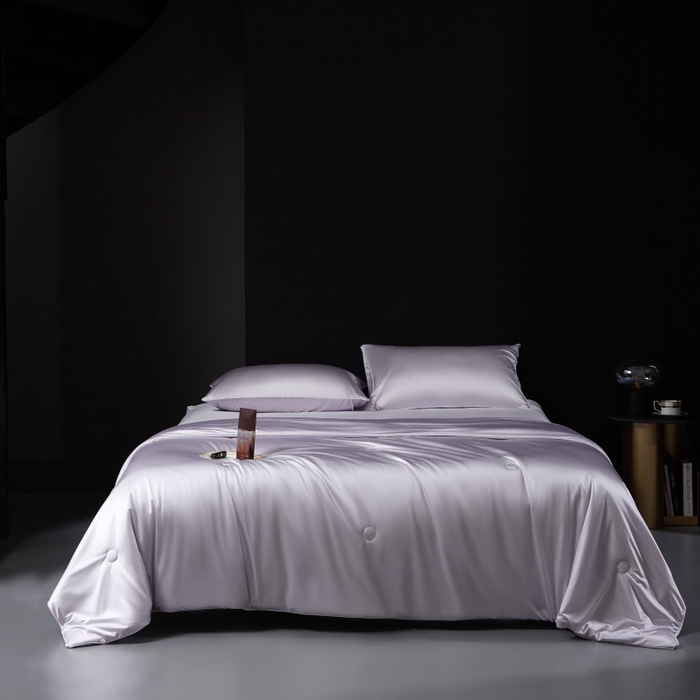 91家纺网 家纺一手货源 找家纺 优悦生活馆 2025新款凉感冰丝纯色夏被四件套-盛夏 盛夏-葡萄紫