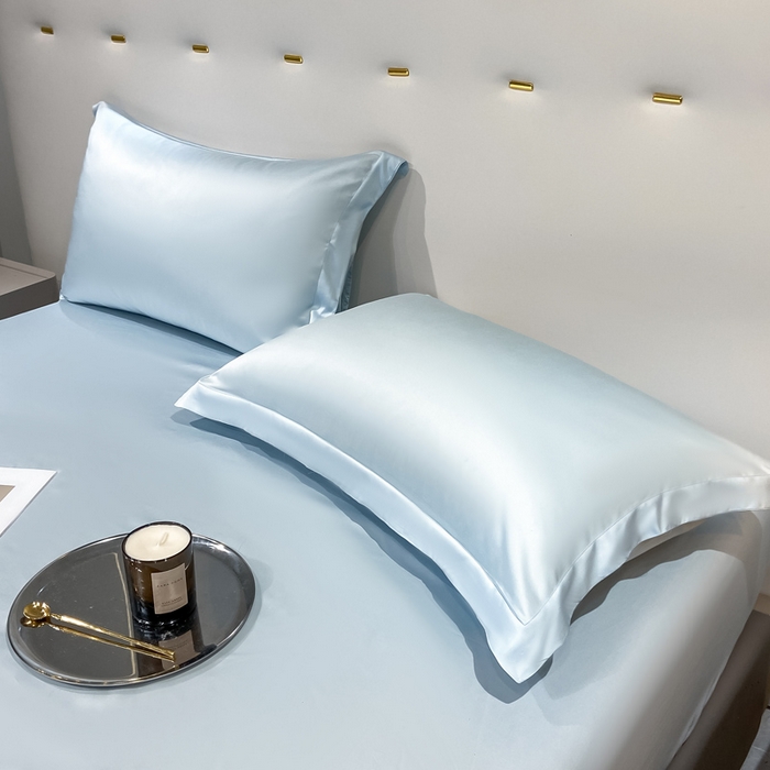 91家纺网 家纺一手货源 找家纺 涵宸2025新款天丝TM纯色-单枕套 单枕套-晴天兰