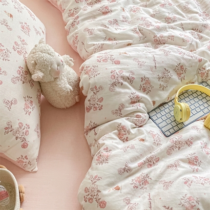 91家纺网 家纺一手货源 找家纺 （总）如约 2025新款A类全棉双层纱四件套