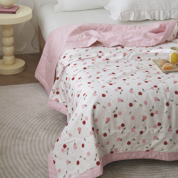 91家纺网 家纺一手货源 找家纺 维洋家纺 2025新款里外全棉印花棉花夏凉被 朵拉