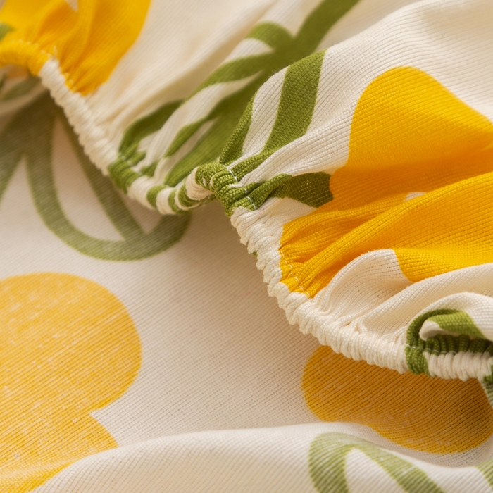 91家纺网 家纺一手货源 找家纺 棉乐町家居 2025新款锦柔老粗布印花床笠 黄兰