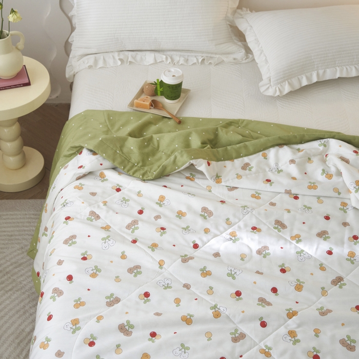 91家纺网 家纺一手货源 找家纺 维洋家纺 2025新款里外全棉印花棉花夏凉被 限定美好