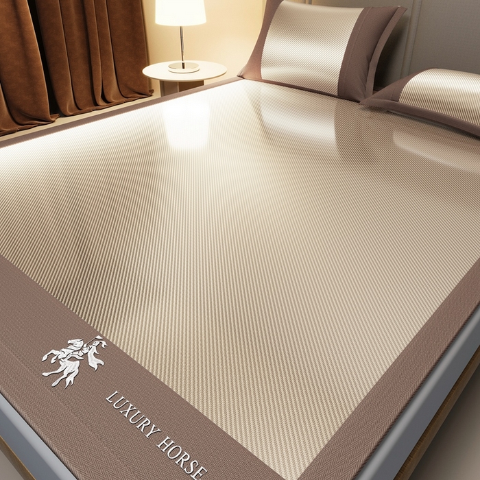 91家纺网 家纺一手货源 找家纺 卡初家居（原微来） 2026夏季轻柔丝系列冰丝席 素雅咖