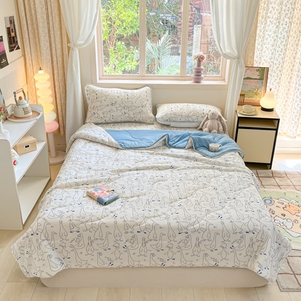 维洋家纺 2025（专版花型）A类凉感丝夏被 凉感夏凉被双面加倍透气（四周踩棉） 你好鸭