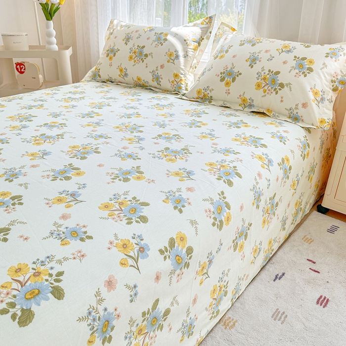 91家纺网 家纺一手货源 找家纺 金盛纺 2025新款13372全棉系列四件套 冷露金桂