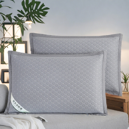 小牛席业 2025新款波点冷感豆豆夏凉枕套凉枕套夏天枕套冰丝枕套竹枕套藤枕套冰藤枕套 灰色