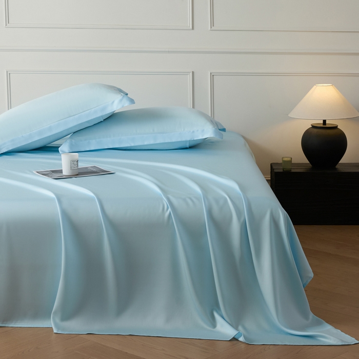 91家纺网 家纺一手货源 找家纺 涵宸 2025新款天丝-天丝棉-纯色单床单-场景1 床单-海天兰