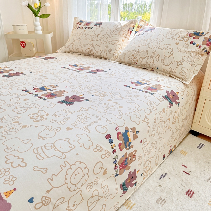 91家纺网 家纺一手货源 找家纺 金盛纺 2025新款13372全棉系列四件套 小童趣