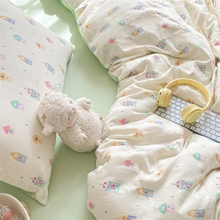 91家纺网 家纺一手货源 找家纺 （总）如约 2025新款A类全棉双层纱四件套