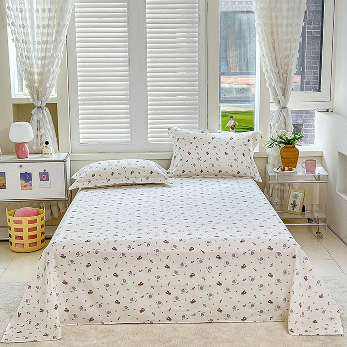 91家纺网 家纺一手货源 找家纺 锦罗绣 2025新款A类全棉双层纱单床单 浪漫独角兽