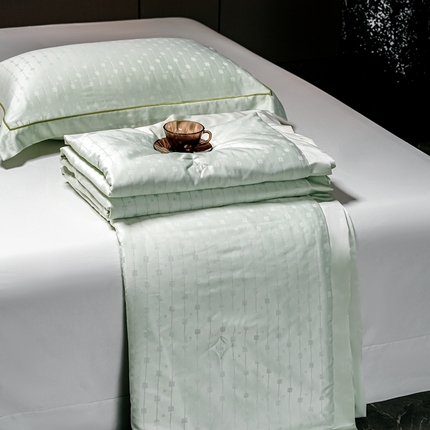 2025新款格利亚天丝提花夏被四件套 格子-绿