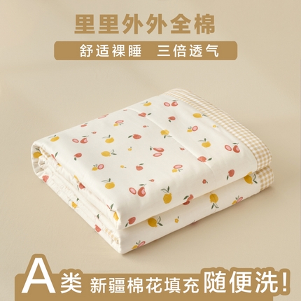 91家纺网 家纺一手货源 找家纺 维洋家纺 2025新款里外全棉印花棉花夏凉被 百香果