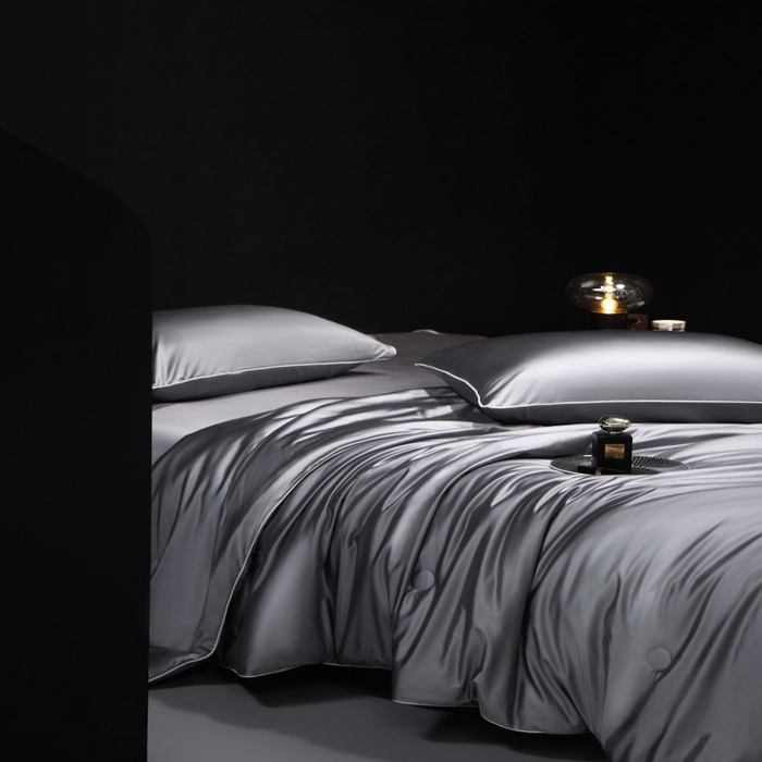 91家纺网 家纺一手货源 找家纺 优悦生活馆 2025新款凉感冰丝纯色夏被四件套-盛夏 盛夏-深灰色