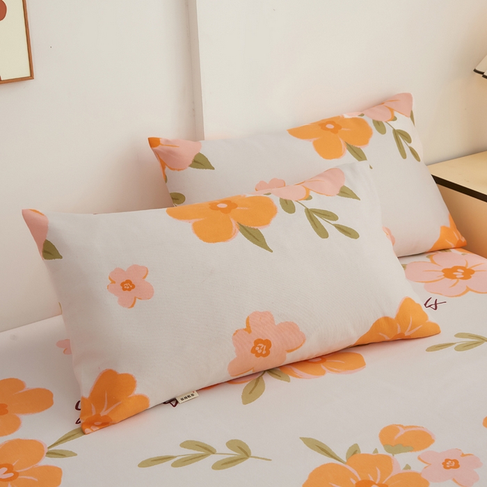 91家纺网 家纺一手货源 找家纺 首爱家纺 2025新款锦柔老粗布印花床笠 朝暮