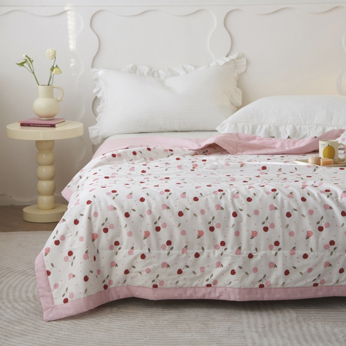 91家纺网 家纺一手货源 找家纺 维洋家纺 2025新款里外全棉印花棉花夏凉被 朵拉