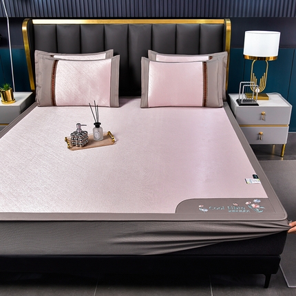 91家纺网 家纺一手货源 找家纺 （总）小牛席业 2025新款超精密冰丝席-小斜纹系列-床笠款凉席藤席冰藤席冰丝席竹席草席空调席乳胶席豆豆席