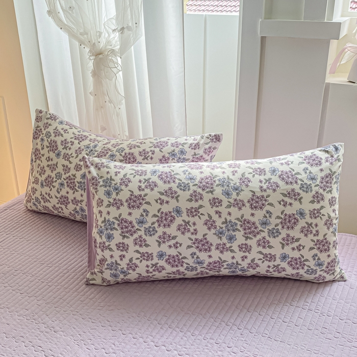 91家纺网 家纺一手货源 找家纺 仟网汇 2025新款针织双层纱床盖四件套 梦幻紫藤