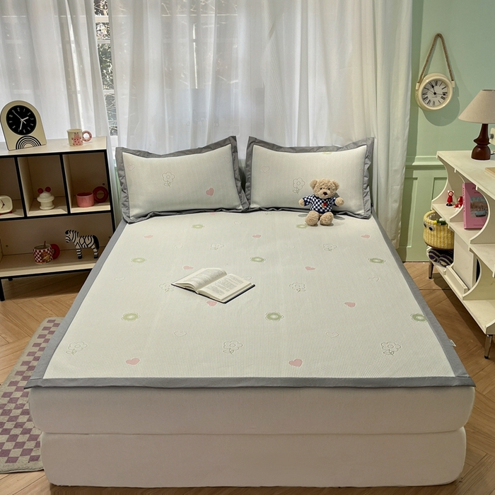 91家纺网 家纺一手货源 找家纺 卡初家居（原微来） 2025夏季凉感提花席 小春日和