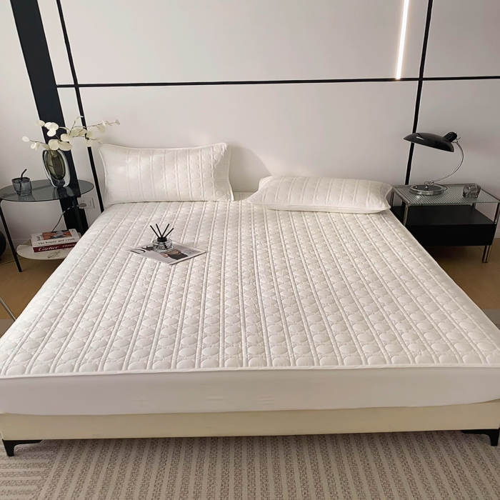 91家纺网 家纺一手货源 找家纺 （总）沐纯家居 2025新款全棉纯棉夹棉单床笠 床笠单件-初见系列