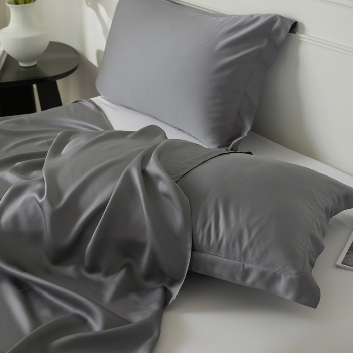 91家纺网 家纺一手货源 找家纺 涵宸 2025新款天丝-天丝棉-纯色单床单-场景1 床单-星夜灰