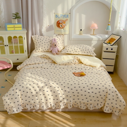 蓝冰家纺 2025新款木棉印花夏被 蝴蝶结