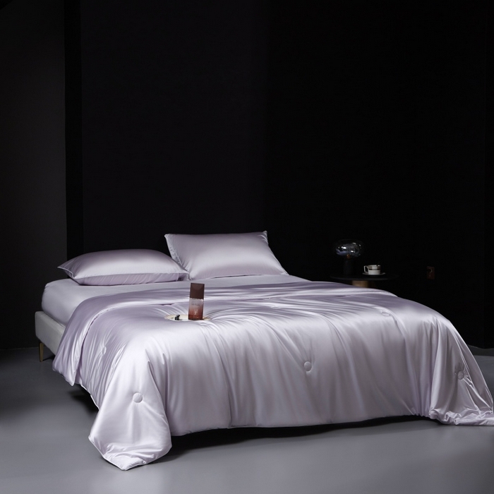 91家纺网 家纺一手货源 找家纺 优悦生活馆 2025新款凉感冰丝纯色夏被四件套-盛夏 盛夏-葡萄紫