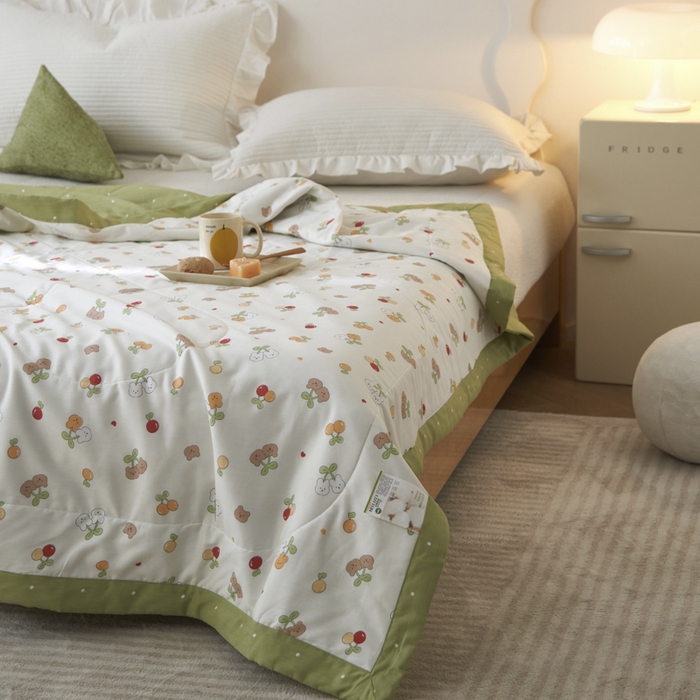 91家纺网 家纺一手货源 找家纺 维洋家纺 2025新款里外全棉印花棉花夏凉被 限定美好